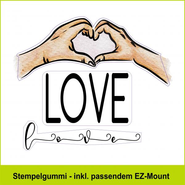 Herzhände - Stempelgummi